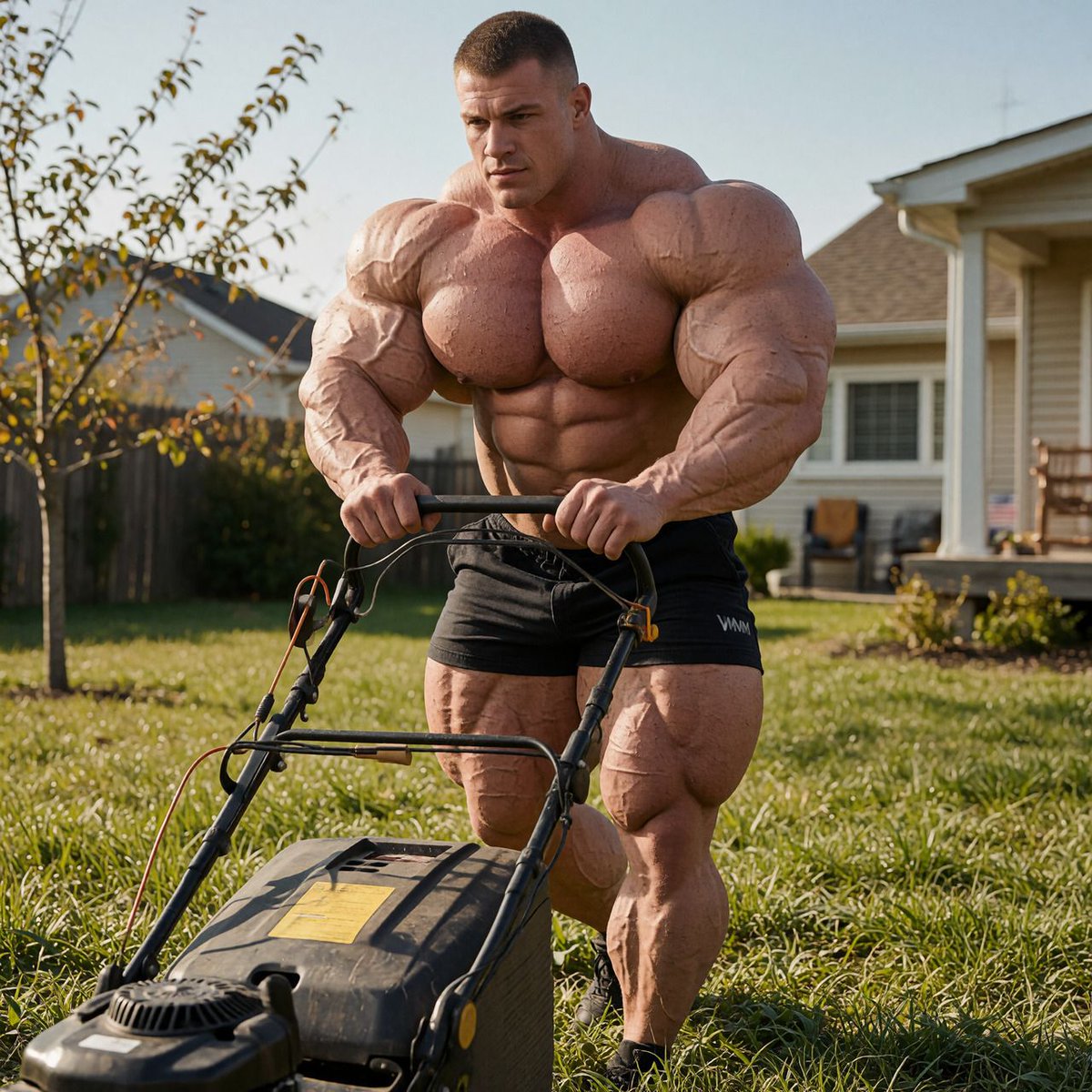 VirtualMuscles's tweet photo. Mowing 💪

#aiart #bodybuilding #aimuscle #handsome #male #muscular #muscle #bodybuilder #bodybuildingart #virtualmuscles #gayart https://t.co/g7Ykq4ipUw