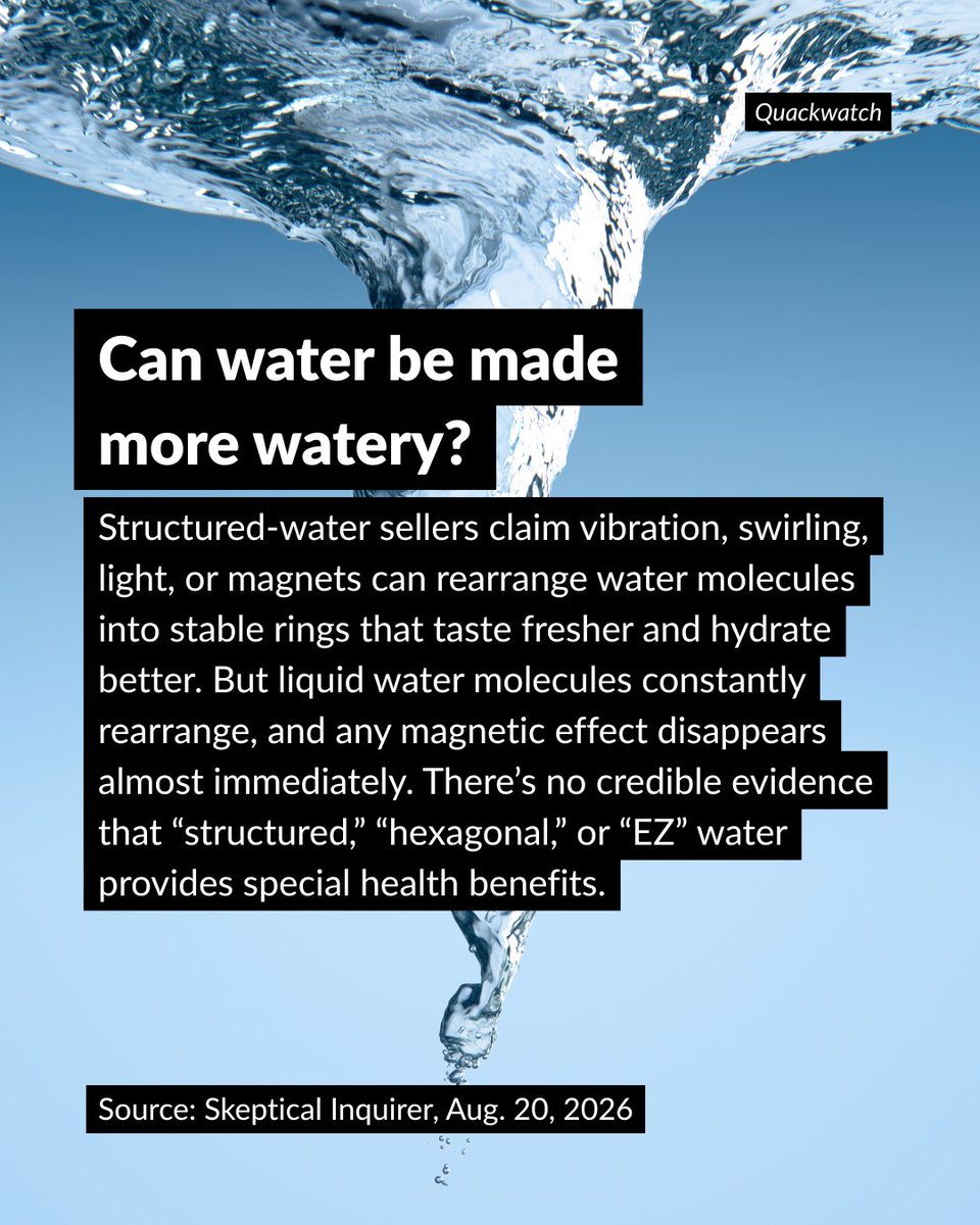 center4inquiry's tweet photo. Magnets can’t make water more watery. Meanwhile, deaths following ectopic pregnancies nearly doubled from 2020–2025 compared with the prior 6 years.

This week’s @Quackwatch21 follows the evidence from expensive nonsense to matters of life and death:  https://t.co/46S44AWIt4 https://t.co/feKDI8HZpu