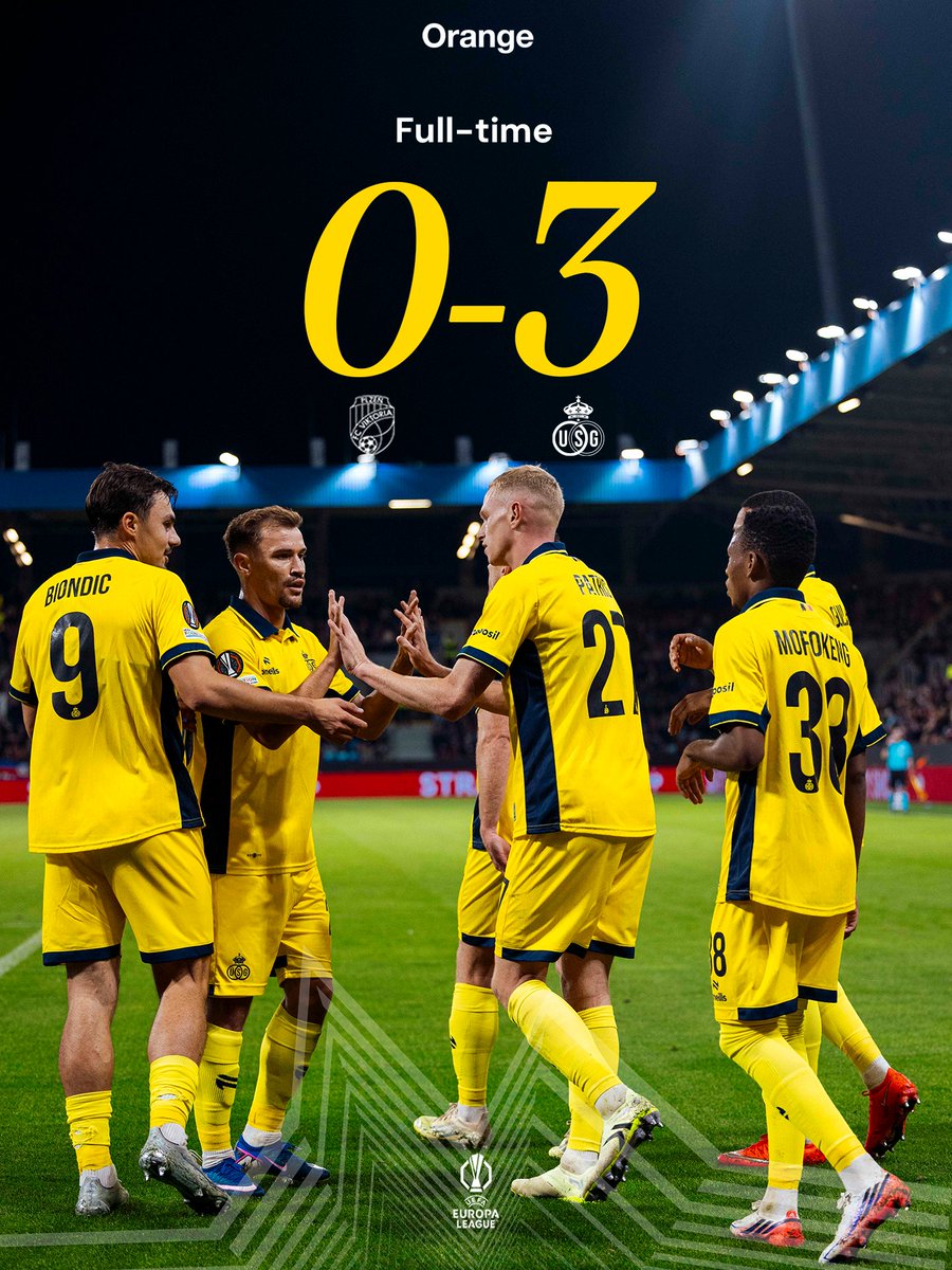 UnionStGilloise's tweet photo. A big European victory for Union in Plzeň! 💛💙 https://t.co/Jd0wPoawj8