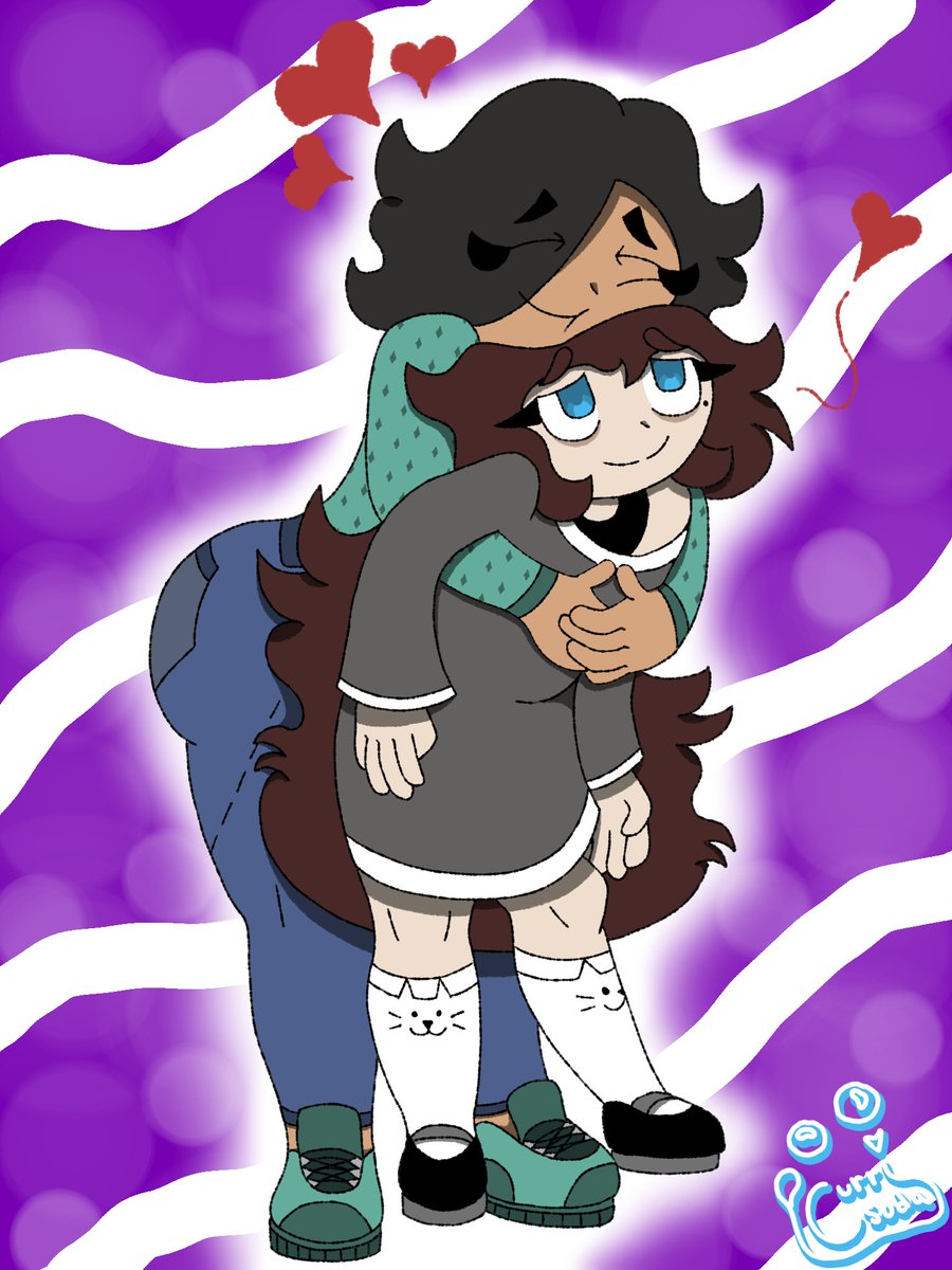 CurriSoda's tweet photo. 🖤Affectionate Munchkins🤎
#doodle #art #oc
-Out of all my doodles recently I've wanted to color this one the most, and it looks AMAZING! Also this is the final skin tone choice for Julie, and she looks cute <3 https://t.co/yHJYFEGikX