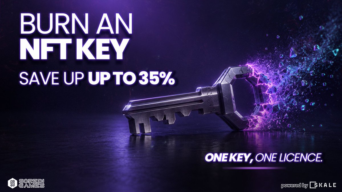 _BlinkGalaxy_'s tweet photo. An NFT Key now has direct utility: you can burn it to get up to 35% off when purchasing a Node Licence.

One key per licence. Burning is irreversible and permanently reduces the supply.

#Blinkchain #NFT #Node