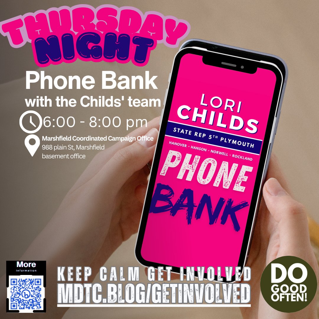 marshfielddtc's tweet photo. The Child's campaign is hosting a phone banking. at the coordinated campaign office tonight in Marshfield.  For more information, please visit https://t.co/2tI5sZBu0x or scan the QR code https://t.co/tAgITCf9vW
