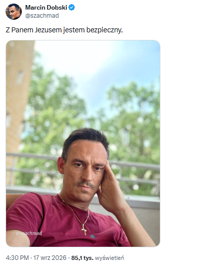 KrakowZPB's tweet photo. Marcin Dobski, typ, który pod wpływem mieszanki kokainy z innymi stymulatnami rozebrał się w kościele i zrobił w nim burdę, po powrocie z toksykologii zrobił sobie zdjęcie z krzyżykiem i napisał o Jezusie.
Polska prawica konserwatywna w pigułce xD https://t.co/KCb7kYPuOS