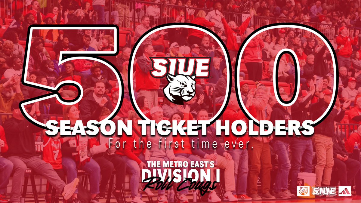 SIUECougars's tweet photo. 𝗥𝗲𝗰𝗼𝗿𝗱 𝗕𝗿𝗲𝗮𝗸𝗶𝗻𝗴 𝗙𝗮𝗻𝘀‼️
Cougar Basketball has eclipsed 500 season tickets sold!
Limited seats remain, you can't miss! https://t.co/il0CVrQvHI
#RollCougs #FAWFAM #2FeetIn https://t.co/BXWnGcTR4a