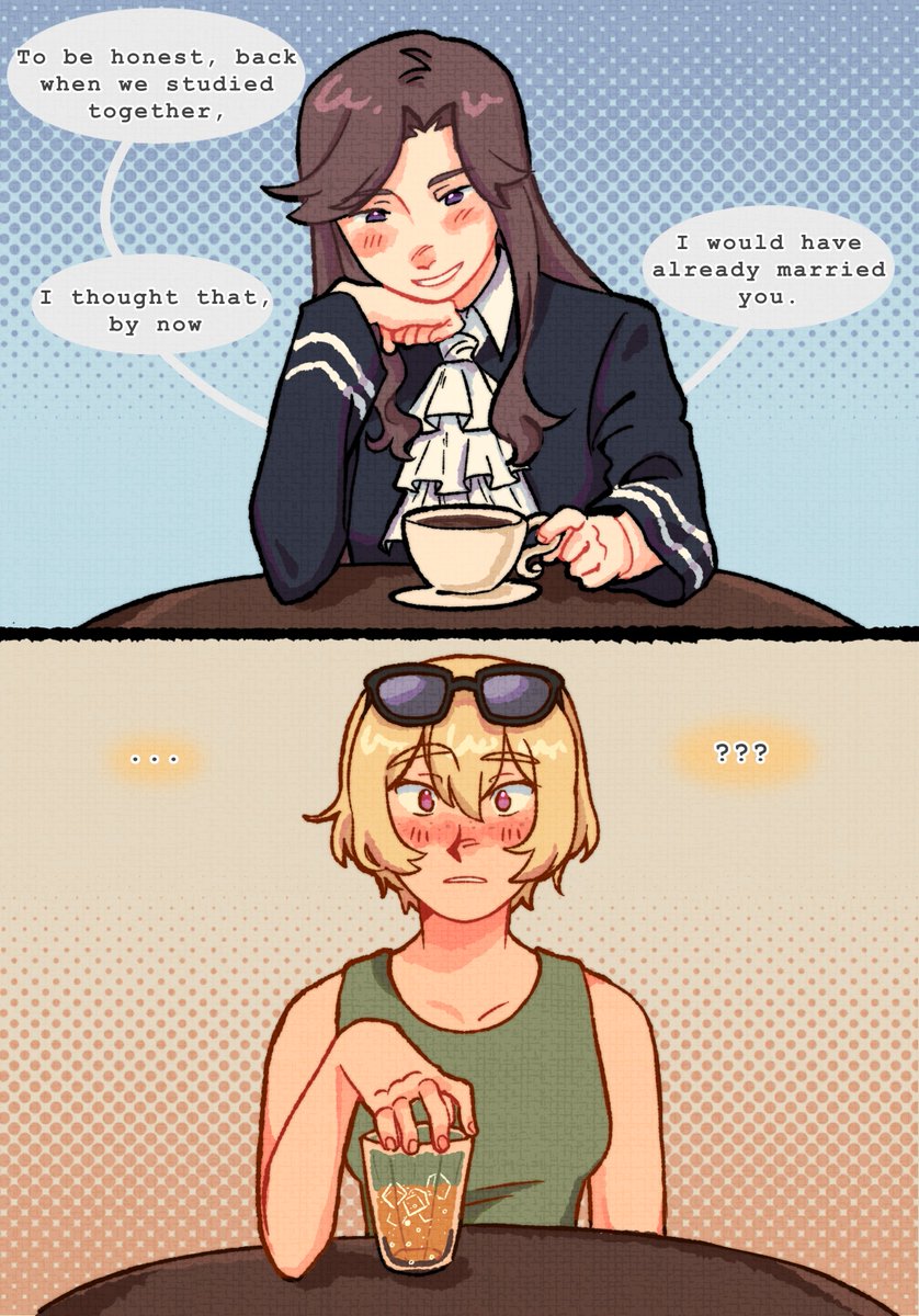 oneroyi's tweet photo. my headcanon of mayakuro catching up 4 or 5 years later #revuestarlight https://t.co/SMf73uzJ1c