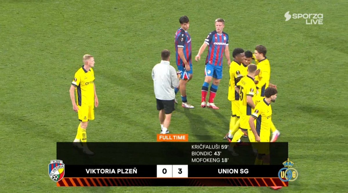 foet247europa's tweet photo. FT Viktoria Plzeň 0 Union Saint-Gilloise 3. #PLZUSG #UEL https://t.co/zdq97f9C1d