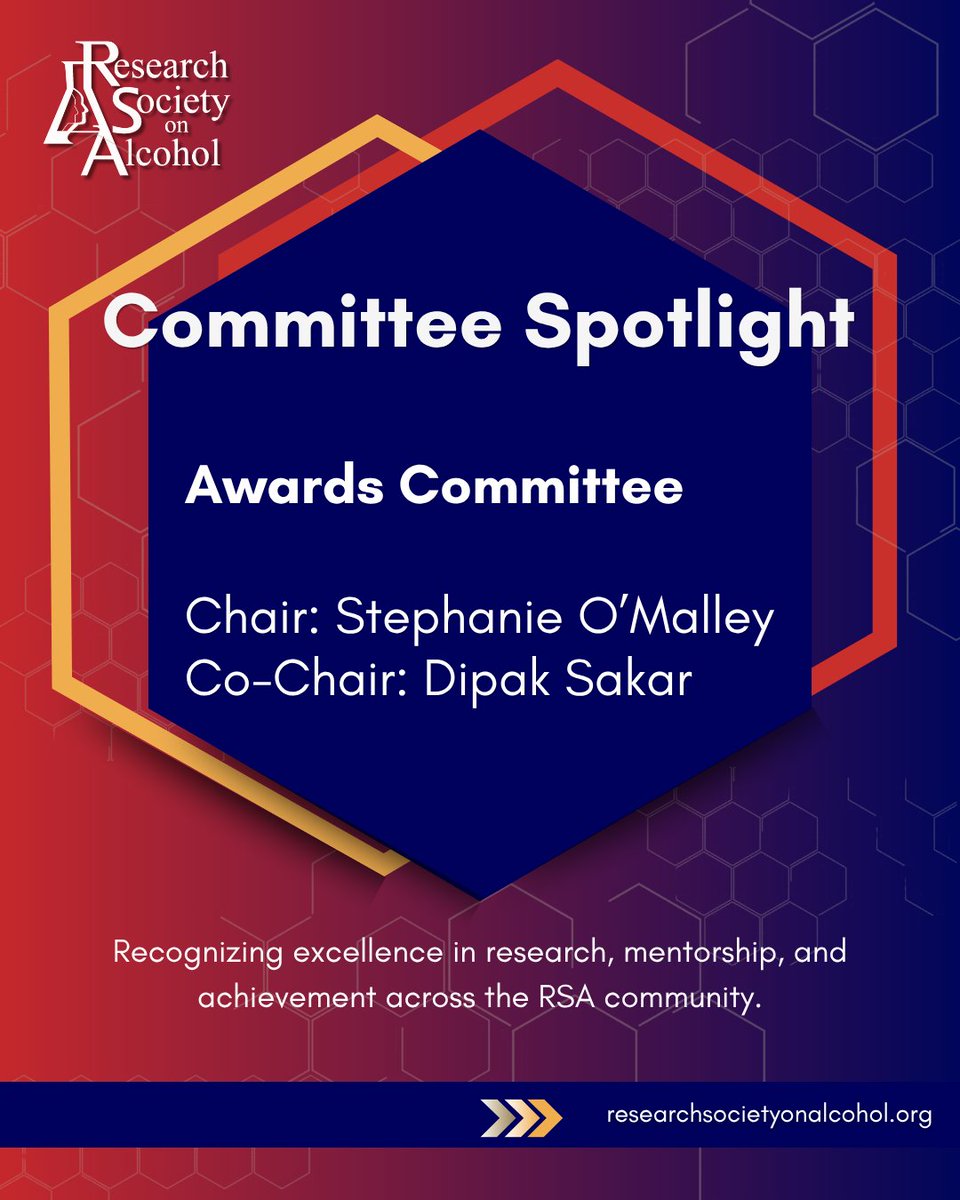 RSAposts's tweet photo. 🏆 Committee Spotlight: RSA Awards Committee
Know someone whose work deserves recognition? RSA Award nominations open October 14! 

Learn more about the awards and start thinking about your nomination: https://t.co/0fOTXByTRR   

#RSA #RSAAwards #AlcoholResearch https://t.co/Yiy4eyT88w