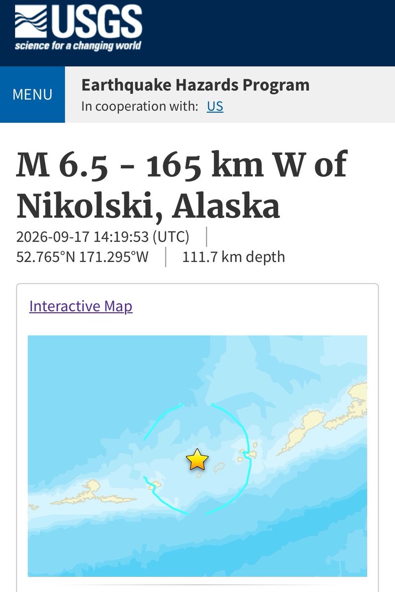 TuiteroSismico's tweet photo. Sismo 6.5 en Alaska !! #Earthquake https://t.co/Q5TKqyBob9