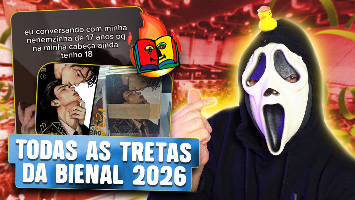 livrariaemcasa's tweet photo. PROIBIDÃO DA BIENAL 💀
Será esse o vídeo mais aguardado do ano? Para alegria geral da nação ratazaner, o vídeo das tretas da Bienal 2026 está no ar! E se preparem pois é quase um filme, essa edição rendeu demais. Vem assistir agora! https://t.co/bPm2J6Wn35