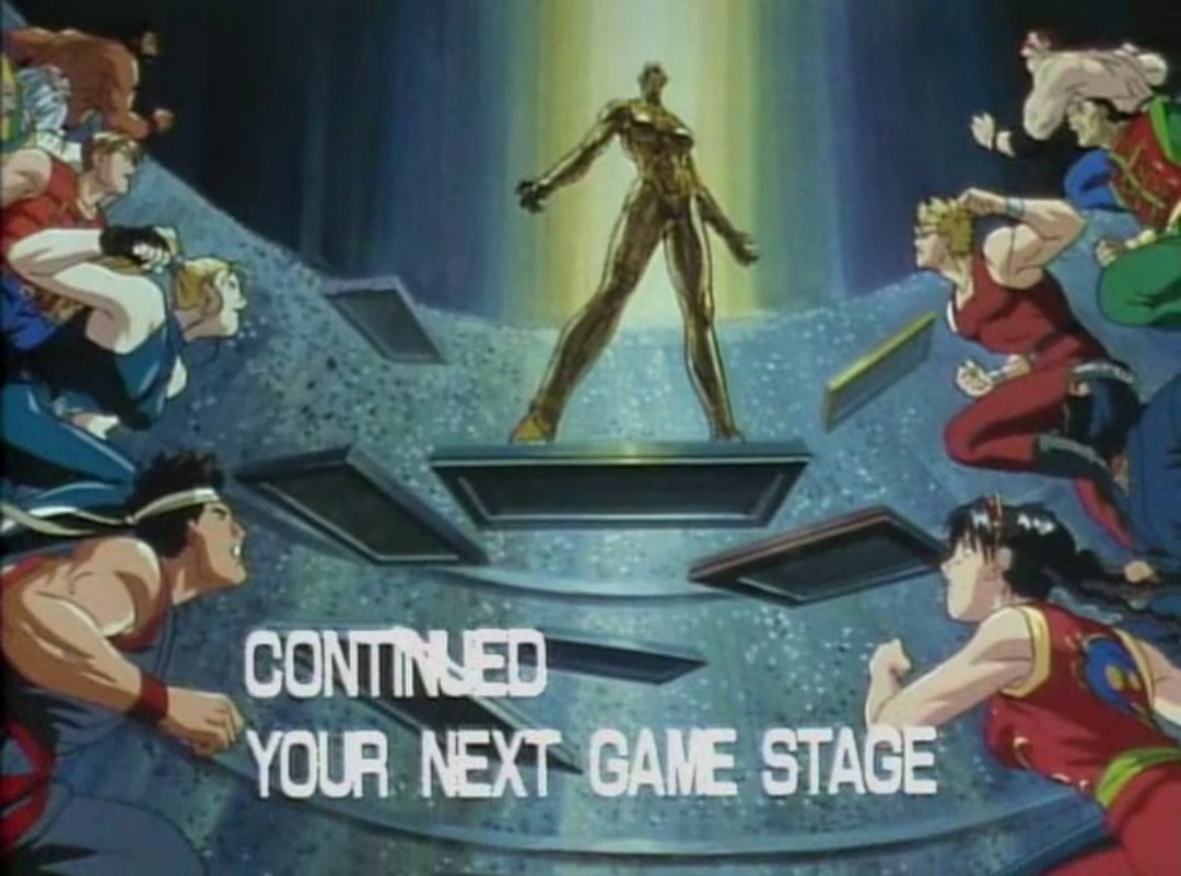 KerryG86448's tweet photo. @retrocrush_tv @peacocktv The anime ends with an image of all the crowd of the Virtua Fighter characters with Dural Gold and a voice said: Continued Your Next Game Stage which to me feels more like a cliffhanger. https://t.co/pLrjQqQbmf