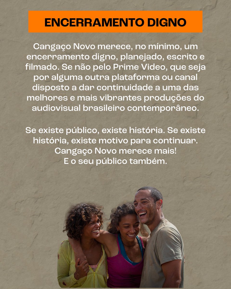 oxentepipoca's tweet photo. “Cangaço Novo” é um fenômeno cultural e o OP acredita que ela merece mais, merece um encerramento digno, à altura da história que construiu e do público que conquistou.

A gente acredita que ainda há muito sertão, conflito e história para contar.

#QueremosCangaçoNovo3 #SalvemCangaçoNovo 
@PrimeVideoBR