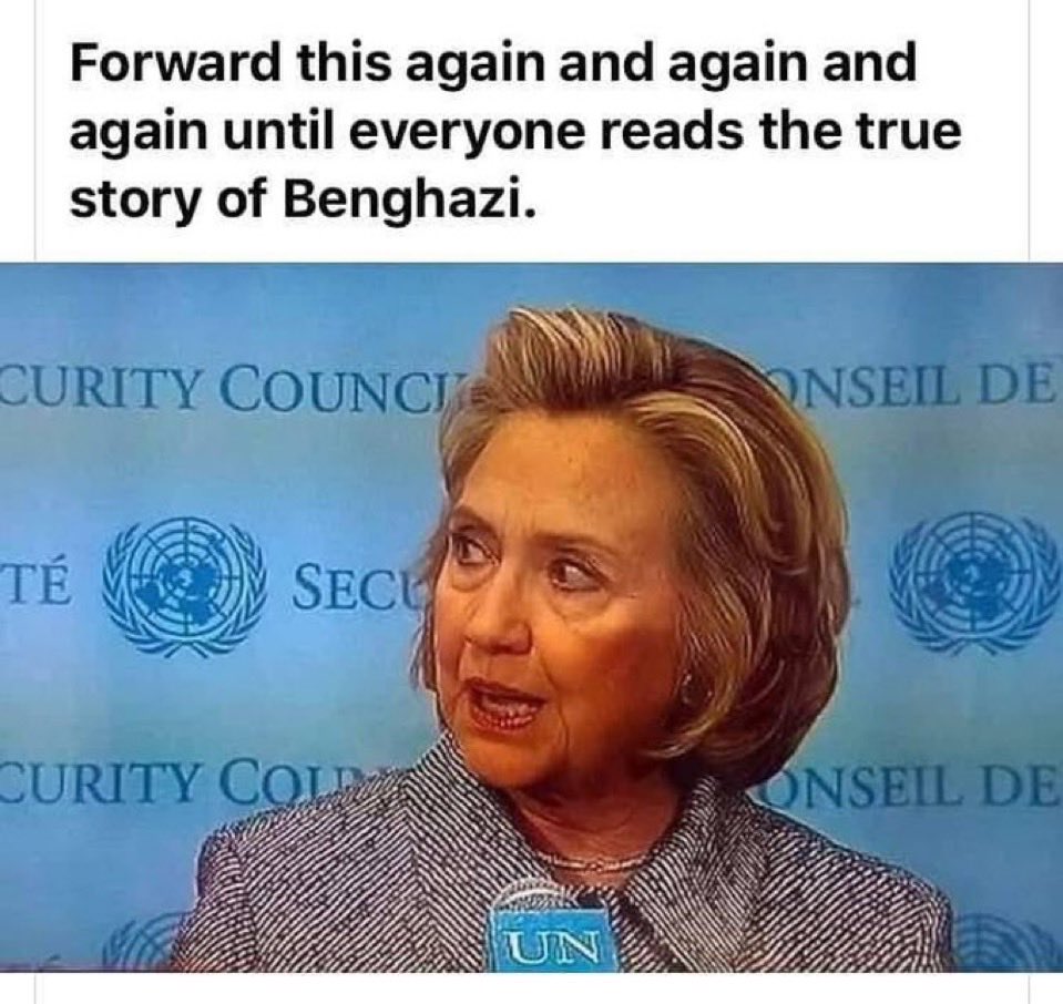 DeepLeaksHQ's tweet photo. So here's the REAL story: 

Ambassador Stevens was sent to Benghazi to secretly retrieve US made Stinger Missiles that the State Dept had supplied to Ansar al Sharia in Libya WITHOUT Congressional oversight or permission.

Sec State Hillary Clinton had brokered the Libya deal through Ambassador Stevens and a Private Arms Dealer named Marc Turi, but some of the shoulder fired Stinger Missiles ended up in Afghanistan where they were used against our own military. On July 25th, 2012, a US Chinook helicopter was downed by one of them. Not destroyed only because the idiot Taliban didn't arm the missile. The helicopter didn't explode, but it had to land and an ordnance team recovered the missile’s serial number which led back to a cache of Stinger Missiles kept in
Qatar by the CIA.

Obama and Hillary were in full panic mode, so Ambassador Stevens was sent to Benghazi to retrieve the rest of the Stinger Missiles. This was a "do-or-die" mission, which explains the Stand Down Orders given to multiple rescue teams during the siege of the US Embassy.

It was the State Dept, NOT the CIA, that supplied the Stinger Missiles to our sworn enemies because Gen. Petraeus at CIA would not approve supplying the deadly missiles due to their potential use against commercial aircraft. So then, Obama threw Gen. Petraeus under the bus when he refused to testify in support of Obama’s phony claim of a “spontaneous uprising caused by a YouTube video that insulted Muslims.”
Obama and Hillary committed TREASON!

THIS is what the investigation is all about, WHY she had a Private Server, (in order to delete the digital evidence), and WHY Obama, two weeks after the attack, told the UN that the attack was the result of the YouTube video, even though everyone KNEW it was not.

Furthermore, the Taliban knew that the administration had aided and abetted the enemy WITHOUT Congressional oversight or permission, so they began pressuring (blackmailing) the Obama Administration to release five Taliban generals being held at Guantanamo.

Bowe Bergdahl was just a useful pawn used to cover the release of the Taliban generals. Everyone knew Bergdahl was a traitor but Obama used Bergdahl’s exchange for the five Taliban generals to cover that Obama was being coerced by the Taliban about the unauthorized Stinger Missile deal.

So we have a traitor as POTUS that is not only corrupt, but compromised, as well and a Sec of State that is a serial liar, who perjured herself multiple times at the Congressional Hearings on Benghazi. Perhaps this is why no military aircraft were called upon for help in Benghazi: because the administration knew that our enemies had Stinger Missiles that, if used to down those planes, would likely be traced back to the CIA cache in Qatar and then to the State Dept’s illegitimate arms deal in Libya.

Forward this again and again and again until everyone reads the true story of Benghazi.