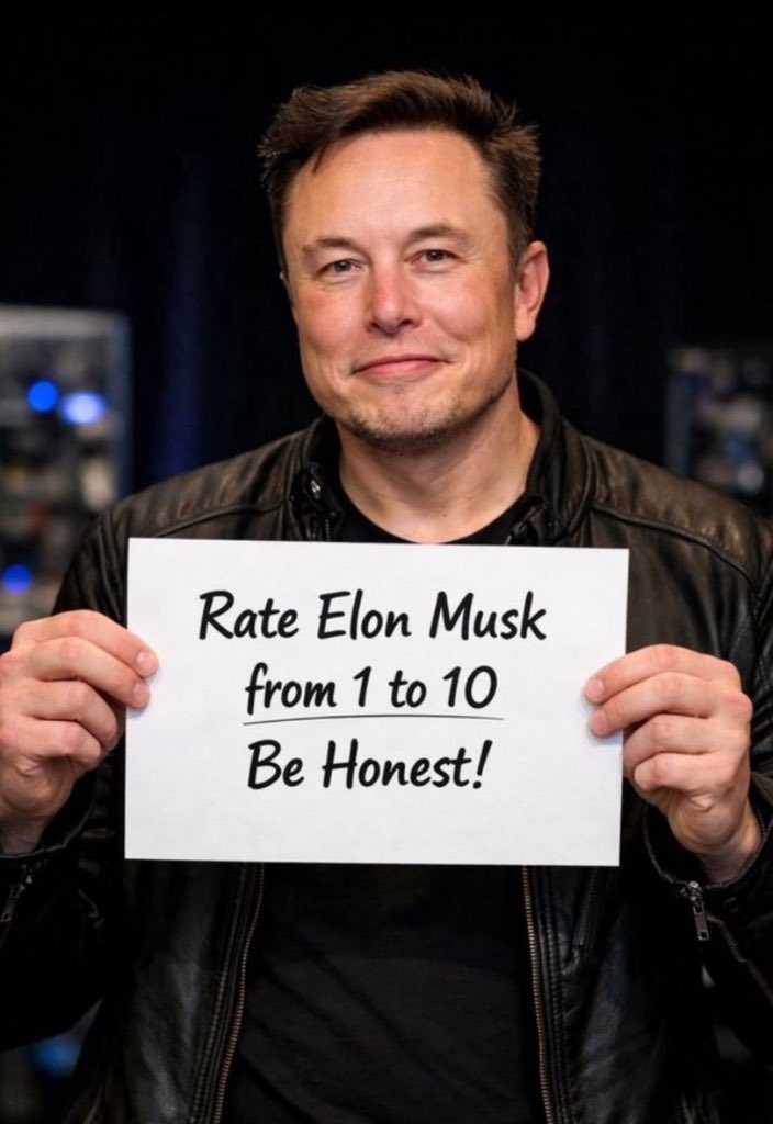 DAVID_REG_ALVES's tweet photo. Be Honest…

If Elon asked you to rate him, what would you give? 

A) 10/10 

B) 8/10 

C) 6/10 

D) 4/10 or less https://t.co/JGUvD8gBRC