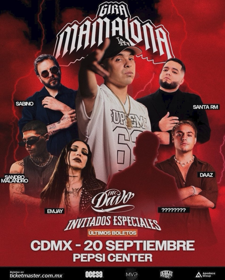 NosotrasTOD's tweet photo. La lista de invitados para el concierto de @mcdavoo está aquí y sabemos que será un concierto inolvidable
#NosotrasTod #MCDavo #GiraMamalona #PepsiCenter #CDMX https://t.co/1d1X7TGXKp