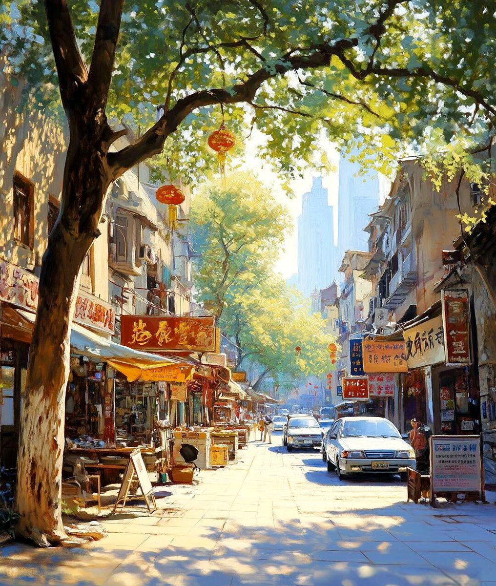 MilanRuess's tweet photo. Chasing the golden hour glow on the city sidewalk—some random street magic I stumbled on today ， https://t.co/fjI5jUtCWE