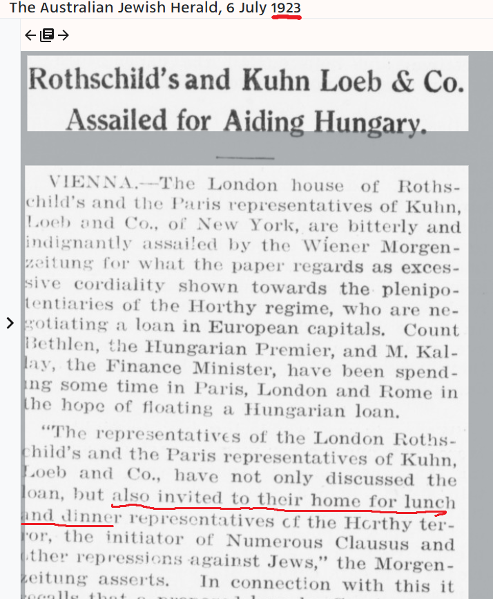 catholic_cg's tweet photo. WW2 scripting/forward planning.

London Rothschilds, Warburgs &amp; other Jewish bankers financing the (anti-Jewish) regime of Admiral Horthy in Hungary (later ally of Hitler).

"The governments saw Hungary as a bulwark against Bolshevism."

para 7

https://t.co/LXx5PPjzCH https://t.co/uZqoDkAPLQ