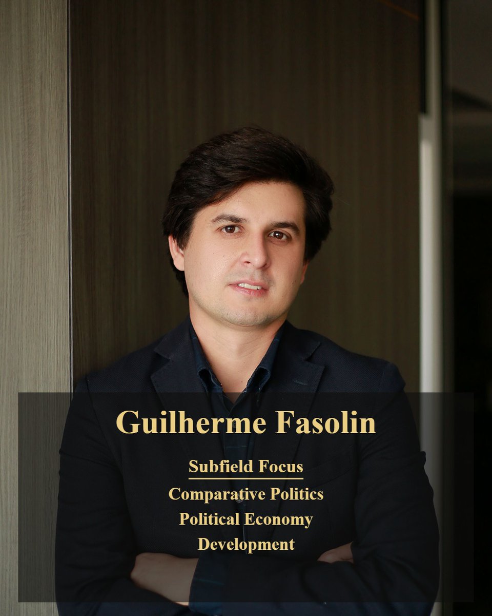 VandyPoliSci's tweet photo. 🌟 It's Job Market Season! 🌟

Over the next week we're highlighting all of our amazing PhD candidates, postdocs, and recent alumni entering the job market. You can learn more about the candidates and their research on their websites.

Today we highlight PhD candidate Guilherme Fasolin. Guilherme focuses on Comparative Politics.

Website: https://t.co/w8lplma3Dh

Guilherme's research focuses on three topics:
- The roots of uneven rural state development and how 20th-century agricultural mechanization shaped disparities in rural state capacity in Brazil (job market paper)
- The political consequences of variation in local institutions and state capacity (Link: https://t.co/MMxt2534sp)
- Climate-change beliefs and political behavior across Latin America (Links: https://t.co/tTg30LrpKB, https://t.co/ptfmpN9S4C)