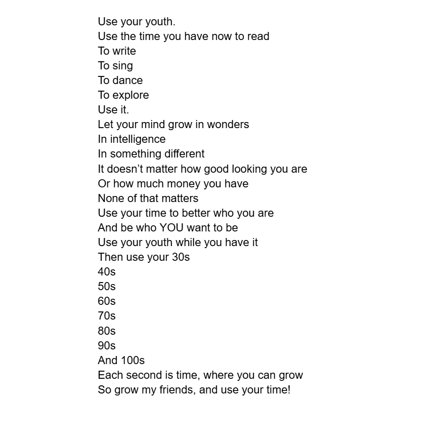 KyleNKolber's tweet photo. use your time friends. It don't matter how old you are, you can still grow!

#youth #reader #writer #art #marketing #action #adults #books #reading #inspiration https://t.co/sbwsATWgYD
