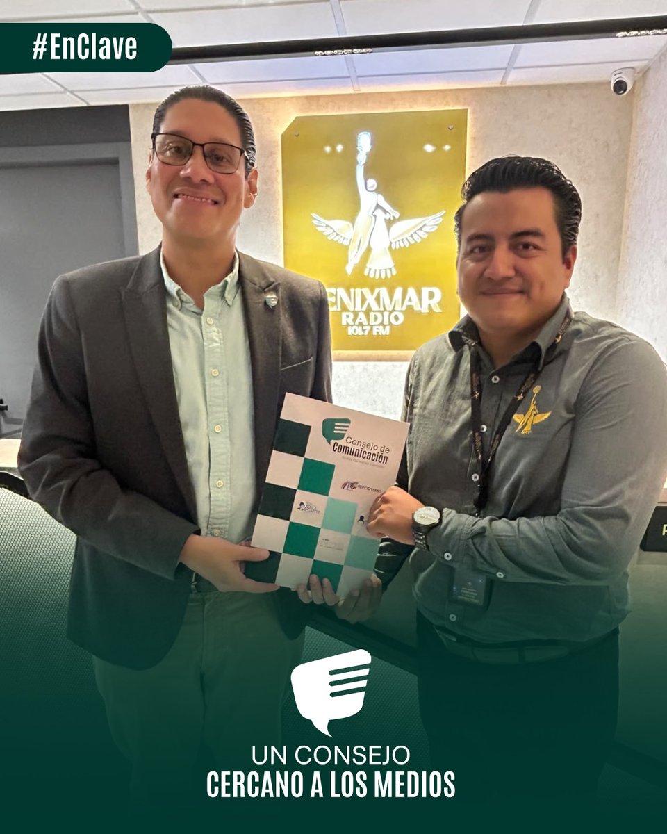 ConsejoComEc's tweet photo. #EnClave
A través de este trabajo el Consejo de Comunicación impulsa acciones de capacitación, articulación institucional y prevención.
Agradecemos al representante de FenixMar Radio por recibirnos. https://t.co/YPkYOyLcb5