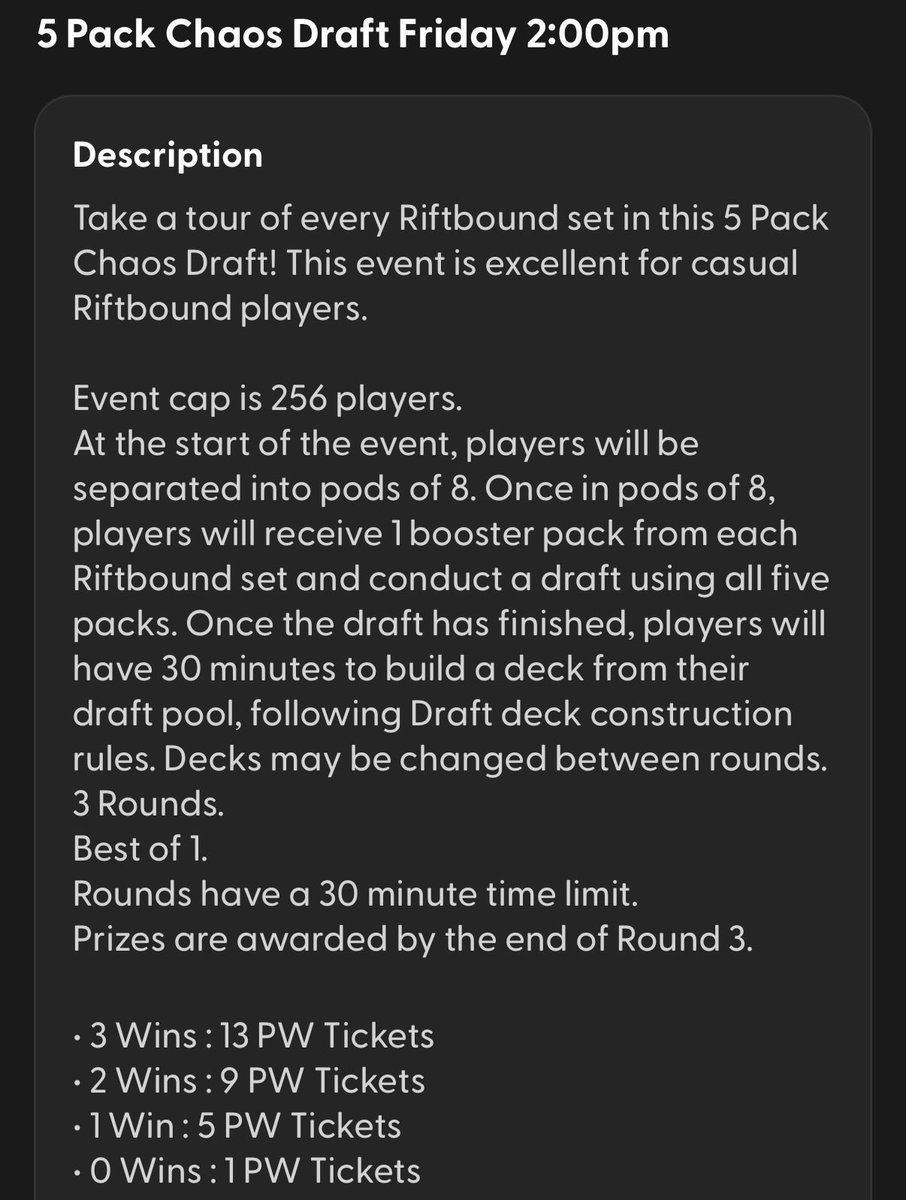 streetcatcards's tweet photo. some new side events, maybe we’ll see these for Convergence Fest too?
- Nation Clash: Super Saturday equivalent w/ top 8 promos &amp; (currently) a 1 of 1 champion promo 
- Team Trios Constructed
- Escalating Sealed: +1 pack per round
- 5 pack Chaos draft: using 1 pack from each set https://t.co/dH2byE3zzZ