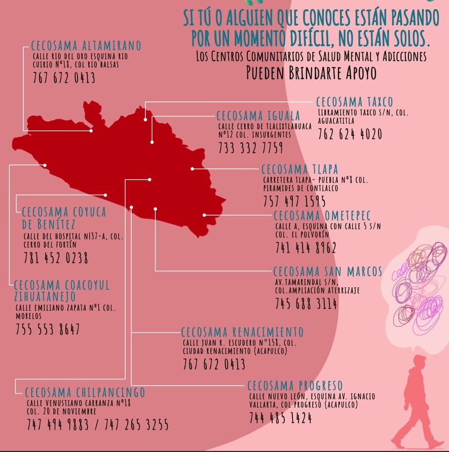 CicaegG's tweet photo. ✨El Gobierno del Estado de Guerrero, comprometido con el bienestar de la ciudadanía, pone a tu disposición los CECOSAMA, espacios dedicados a la atención y acompañamiento en salud mental 🧠
#SaludMental #BienestarEmocional #GobiernoDeGuerrero https://t.co/vV2YqhG02n