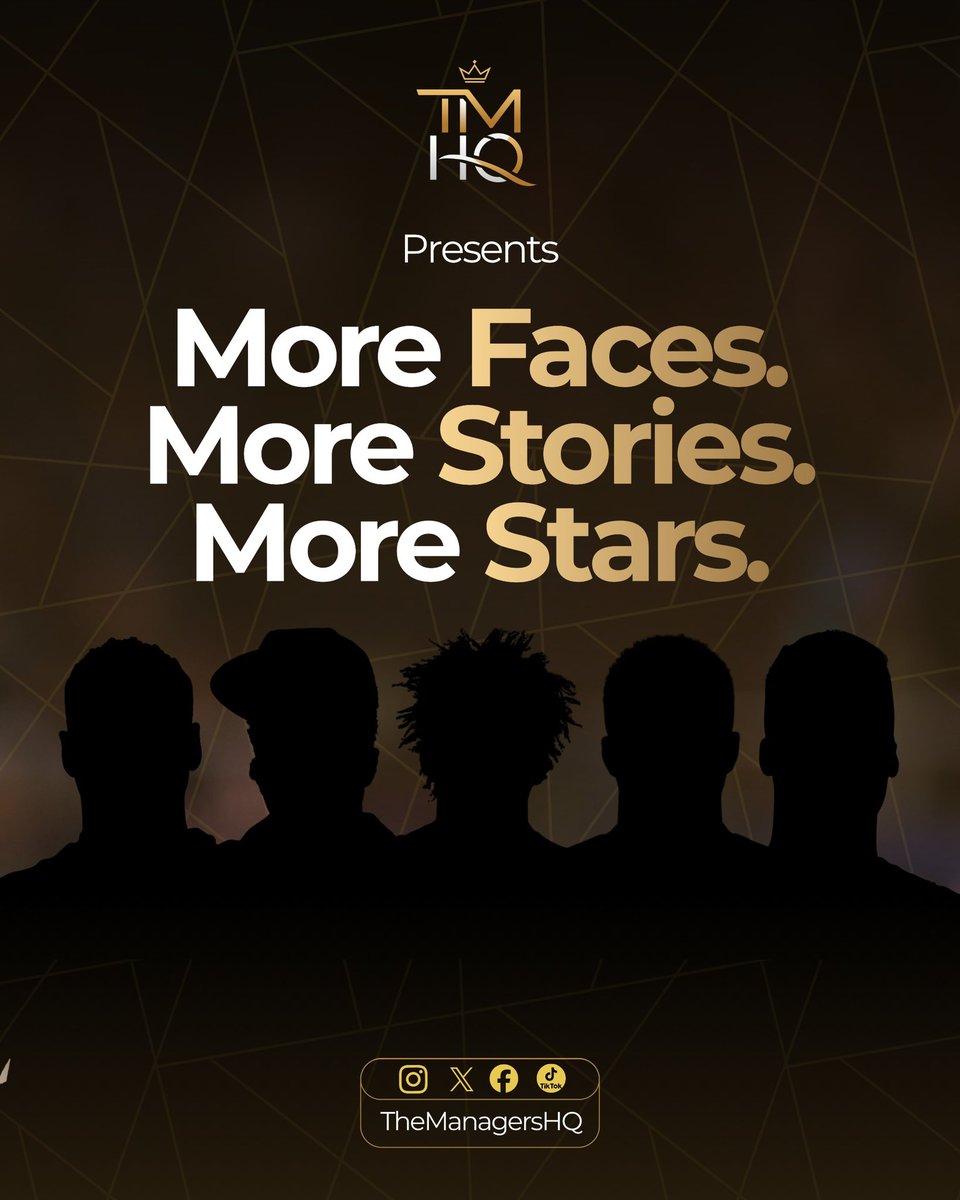 TheManagersHQ's tweet photo. We’re just getting started. 👀

More faces. More stories. More stars - joining the TMHQ family soon.

Keep your eyes on this page. Tomorrow’s a big one. 🖤💛

#TMHQ #BuildingStarsCreatingLegacies https://t.co/0N4E43sert