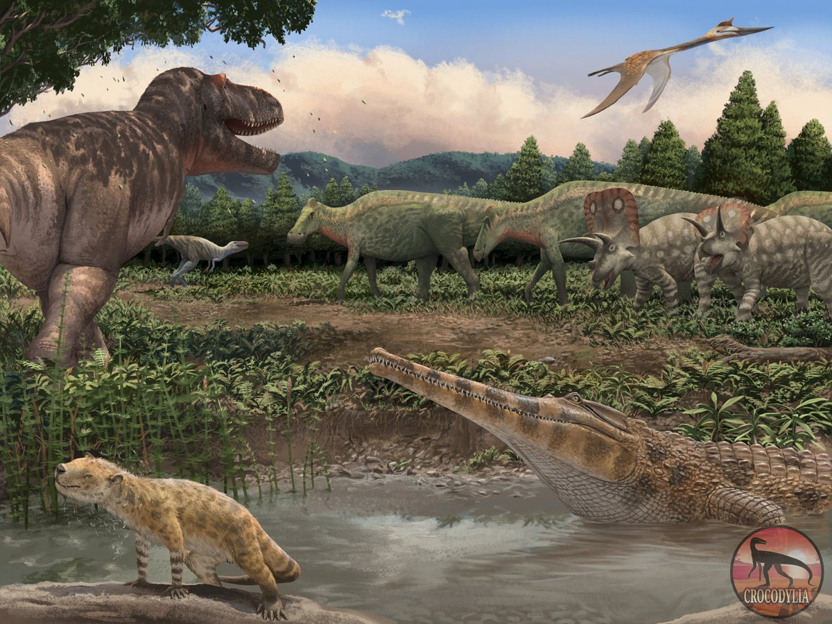LiterallyMiguel's tweet photo. Hell creek formation painting! 

(for @/CrocodyliaOffic) https://t.co/wnfobRrxaz