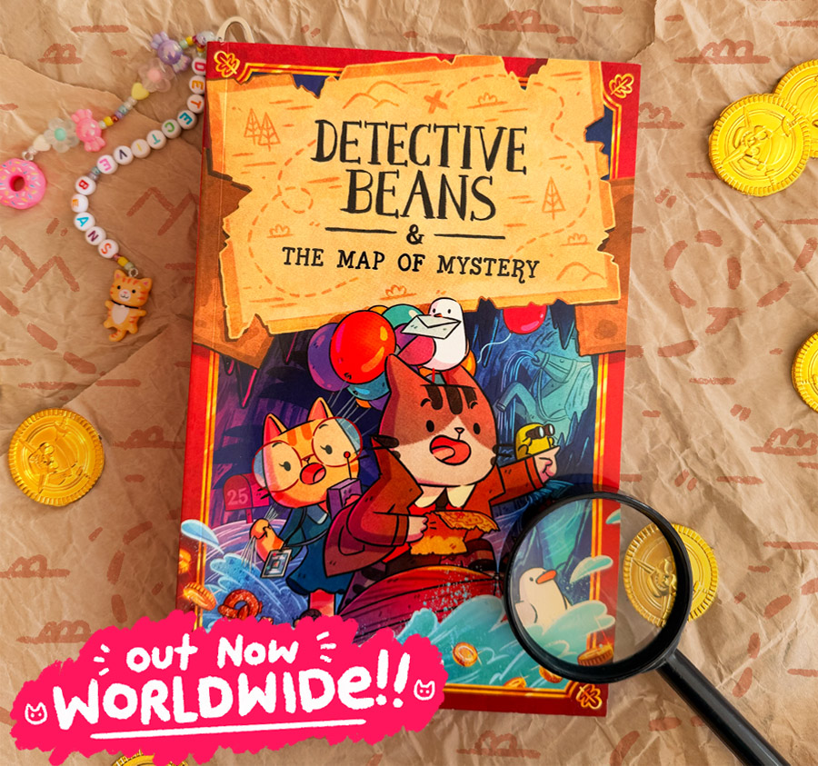 Exocomics's tweet photo. Detective Beans and the Map of Mystery is out now at your local bookshop!! https://t.co/bYAUjDfzKY