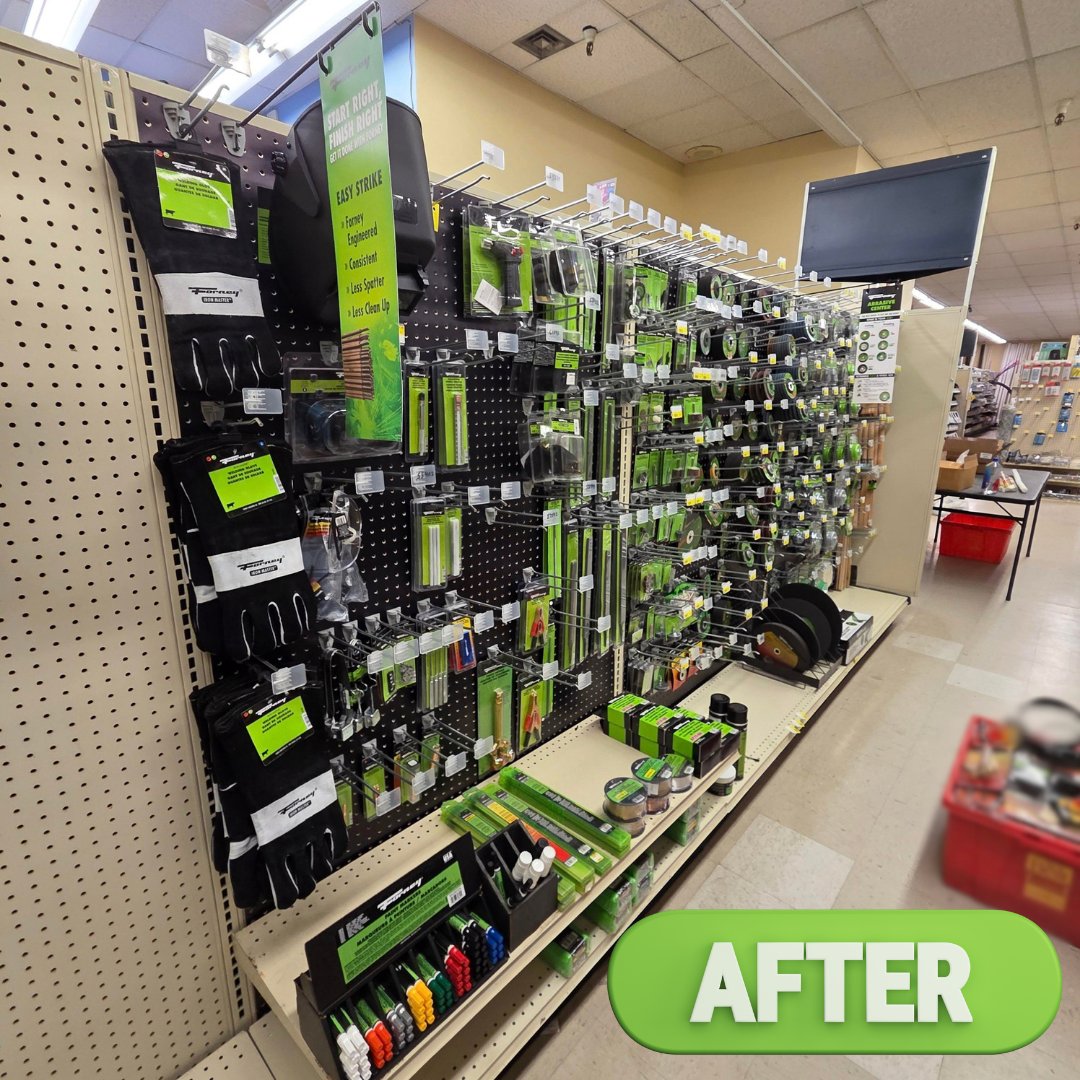 forneyind's tweet photo. Check out some amazing before-and-after photos from Southfork Hardware in Parma, Idaho, where Shayne S. has been hard at work resetting Forney displays!

#ForneyInd #StoreReset #RetailRefresh #StoreDisplay #SalesTeam #CustomerExperience #TeamWork https://t.co/2KQoZ5ci3Z