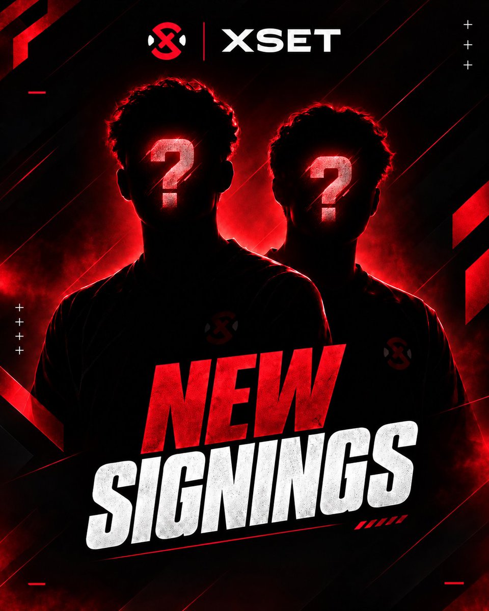XSET's tweet photo. It’s official, we’ve got 2 new XSET signings coming soon ❌👀

Think you know who they are? Drop your guesses below ⬇️ https://t.co/o5p6mXpcpF
