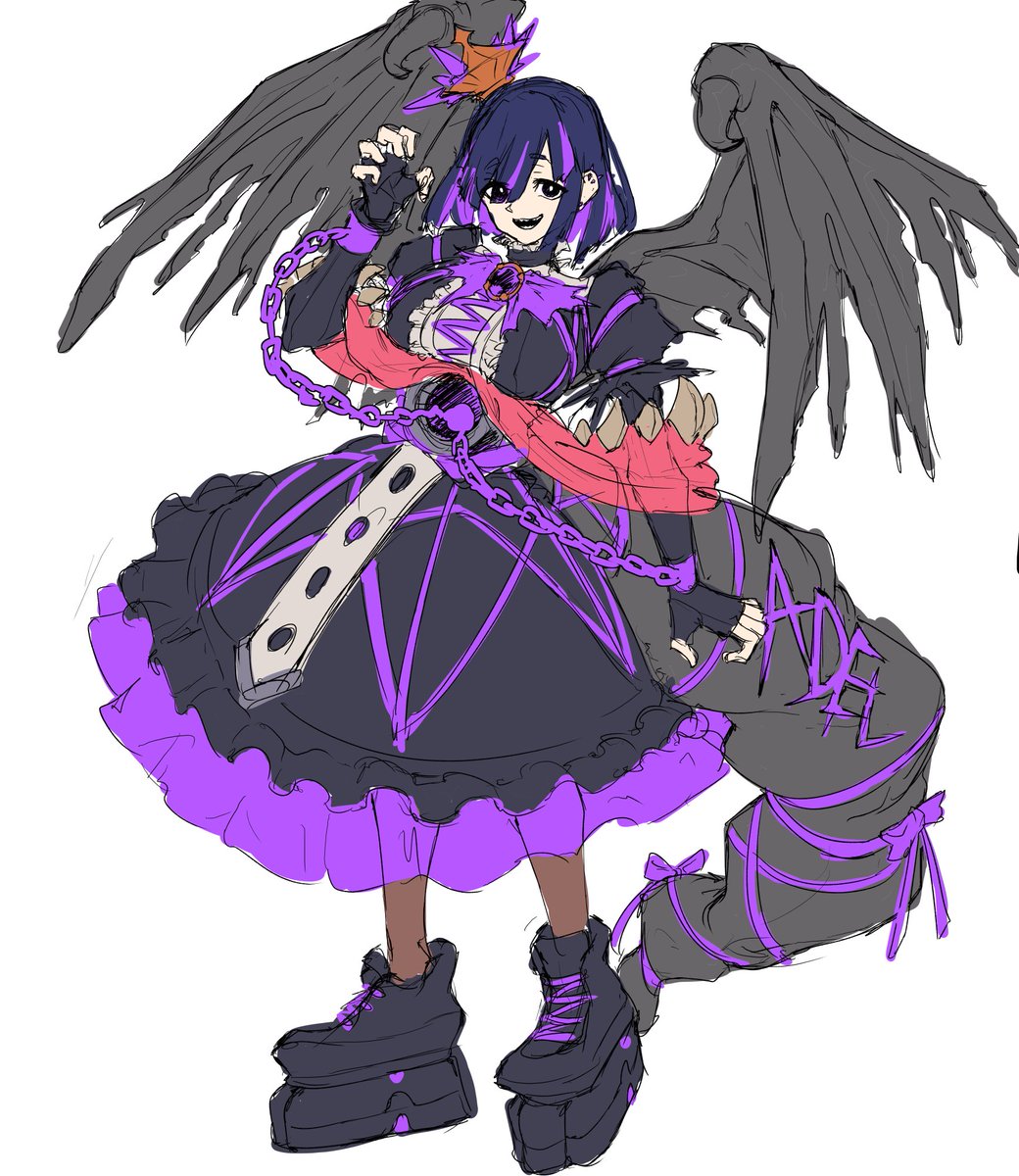 thousand_chimer's tweet photo. 擬人化夜の王のリデザインしていた https://t.co/xHGjxzxCKQ