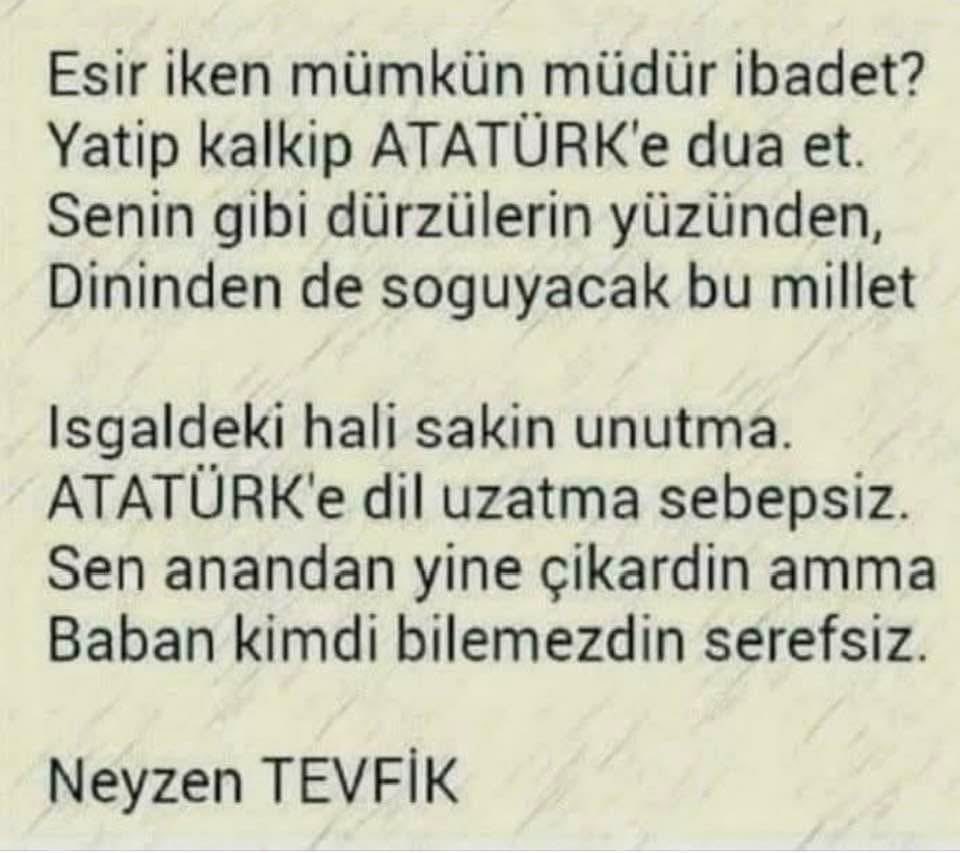 mguder26's tweet photo. @sofiyeniden Ben üstat Neyzen Tevfik’in bu şiirinin son iki kıtasını çok severim. https://t.co/hktyMNdmib