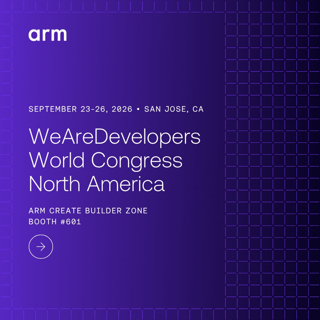 Build. Test. Experiment.
You won't want to miss the Arm Create Builder Zone at @WeAreDevs World Congress North America.
โฌ๏ธโฌ๏ธโฌ๏ธ