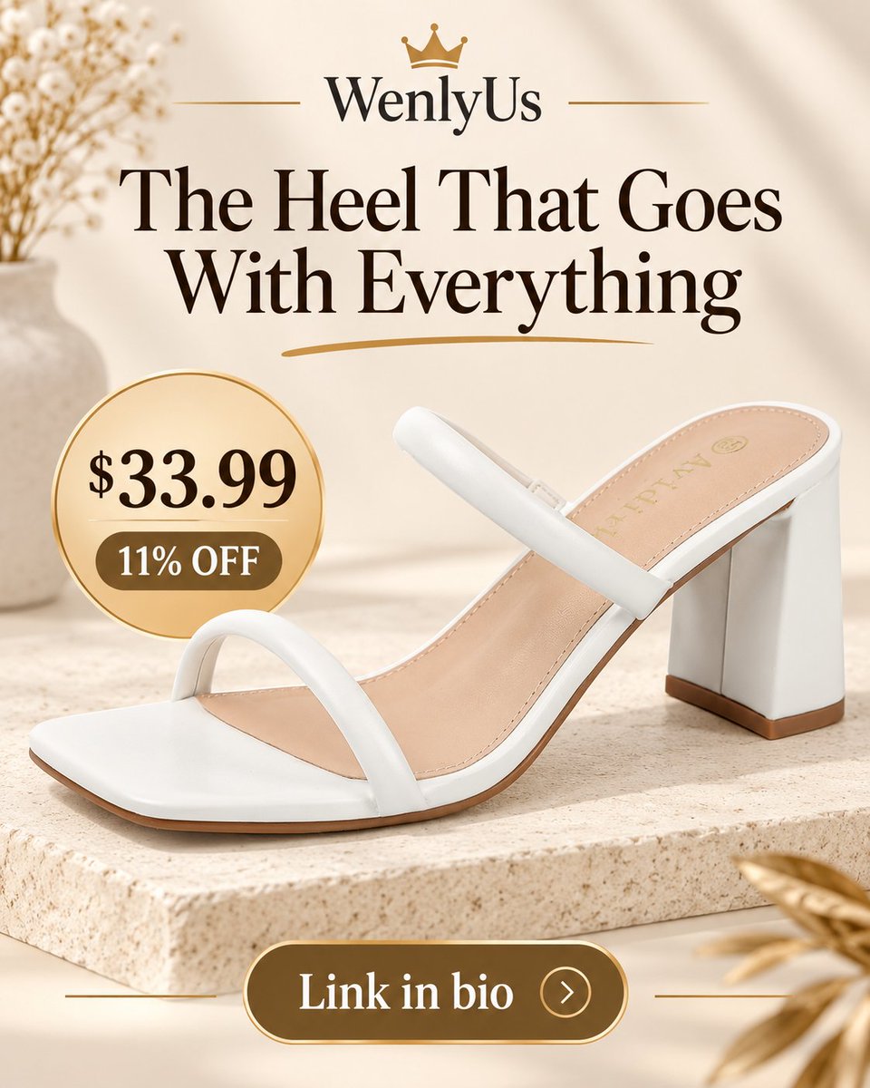 WenlyUs's tweet photo. 👠 The Heel That Goes With Everything

The Avidirk two-strap sandals feature a square toe and comfortable chunky heel—easy to style for dinners, weddings or nights out.

Limited-time deal: $33.99.

 Shop with WenlyUs 👑 Link in bio.

#ShoeDeals #AmazonStyle https://t.co/73YVQJsfyY