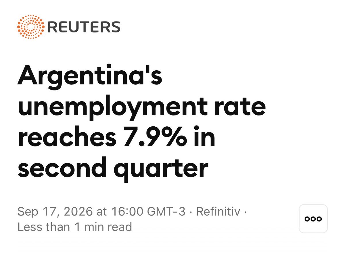 Samuelsworld's tweet photo. 🇦🇷💩 O PIB da Argentina caiu -0.6% e o desemprego aumentou para 7.9%! 

E a equipe econômica do Flávio está avisando que querem fazer igual Milei. Estão avisando. 

Depois não reclamem. https://t.co/VrvqoKt5Tb