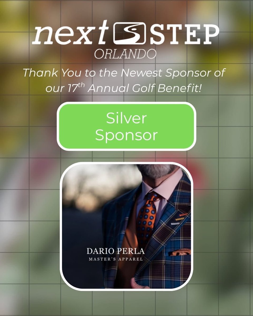 NextStepOrl's tweet photo. A massive THANK YOU to Dario Perla Master's Apparel for becoming a Silver Sponsor for our 17th Annual Golf Benefit. Your continued support means so much to NextStep Orlando. https://t.co/IPhikadhJE
