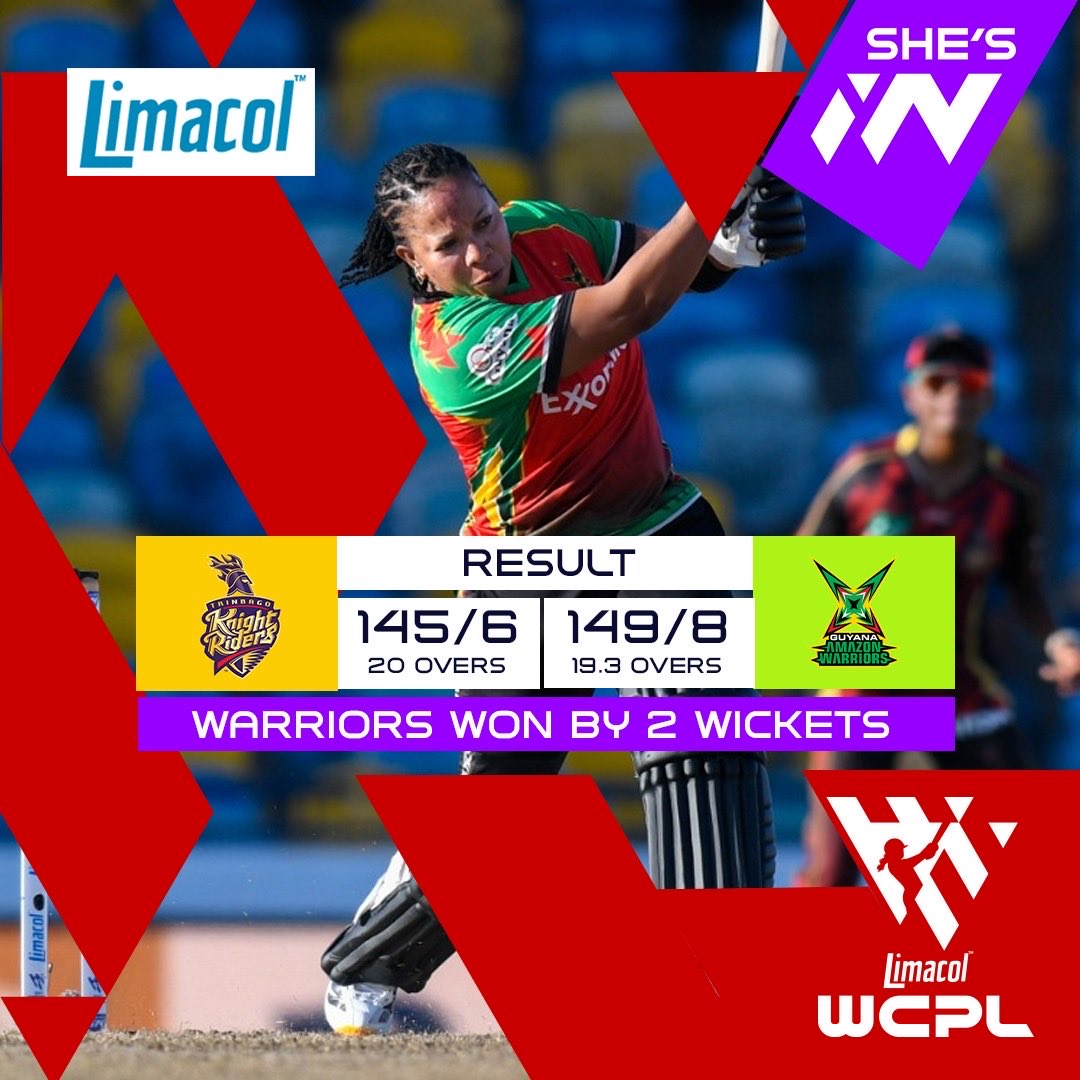 CPL's tweet photo. WOWWWW! What a game. The Warriors win in the final over and are the WCPL CHAMPIONS! ππ
πΉπΉππ¬πΎ
#WCPL26 #TKRvGAW #WCPL26Final #ShesIn #Limacol https://t.co/0Gzo3jOIJW