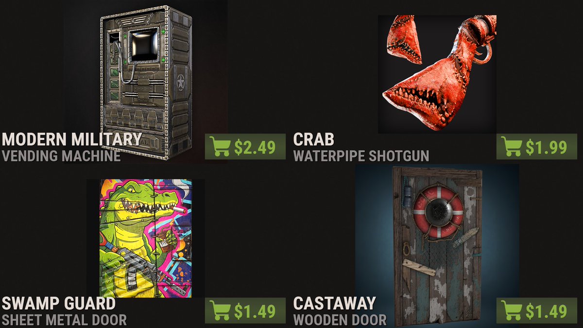 RustItemStore's tweet photo. 🚨 NEW ITEM STORE 🚨
https://t.co/Fq7WX55UXa

#rust #playrust #rustskins #rustworkshop https://t.co/TpYt6XAHTr