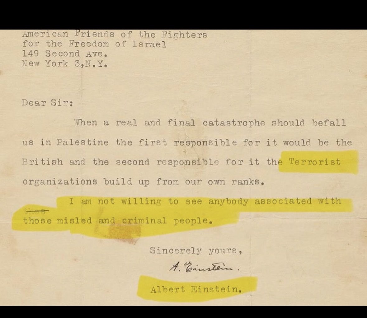 cyranodeballsak's tweet photo. @amcey3 @koshercockney Why did Einstein call Israelis terrorists? 😂😂 https://t.co/nUz3CCMpN3
