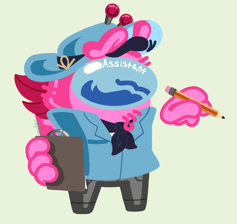 InkyChip's tweet photo. Redesigned the Assistant cause something about the old version bothered me #amongusstory #amongusstoryonguard #amongusonguard https://t.co/XmnkrVslGq