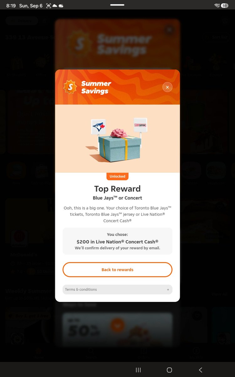 Maxamelia55's tweet photo. @SkipCanada I saved up $500+ in summer savings and redeemed for $200 live nation concert cash reward on Sept 6 but I still haven't received it yet via email. It's been over 10 days now.

Your chat support is of no help and keeps giving canned responses. Please help! https://t.co/od2VAZ6CPK