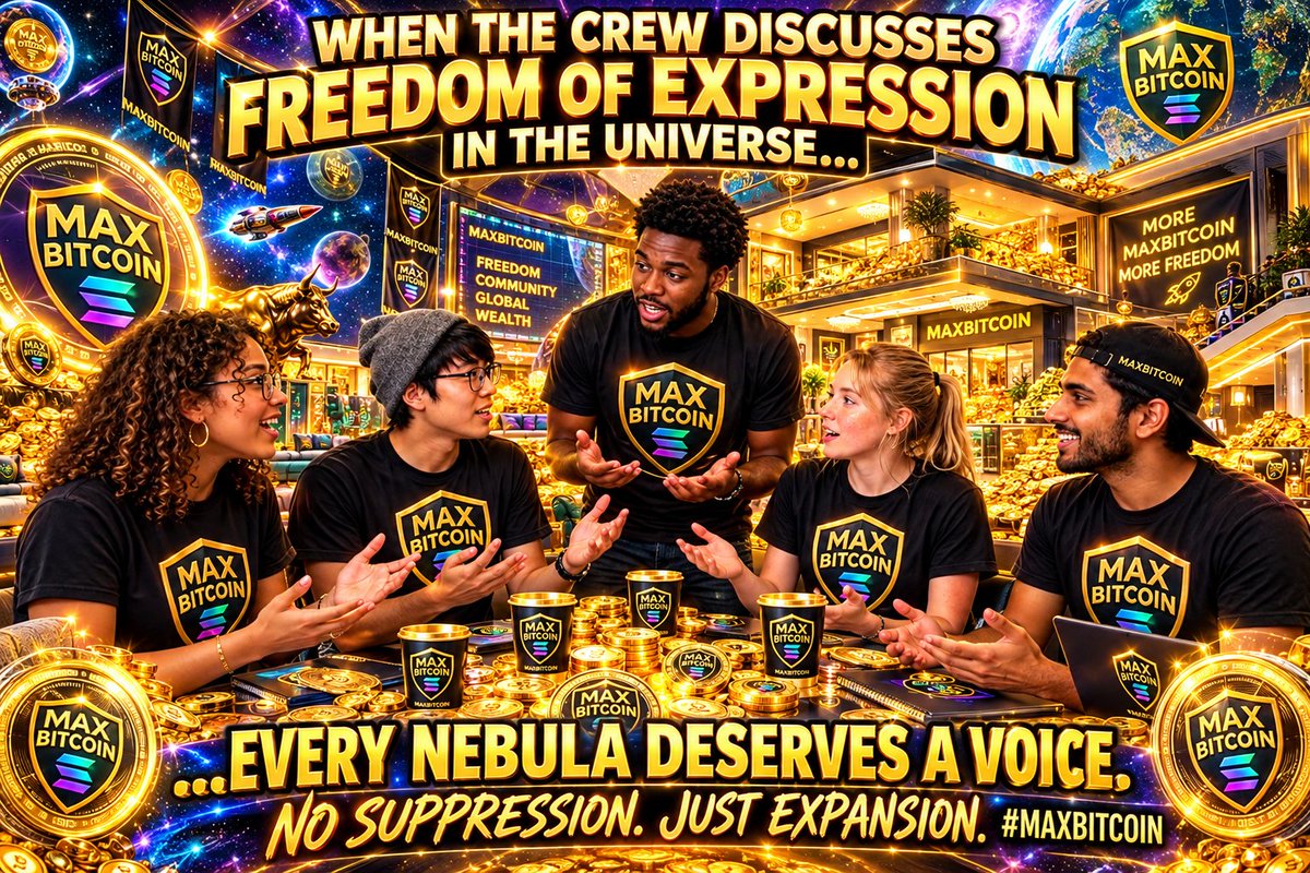 HannahHamp5p's tweet photo. 🔥 MAXBITCOIN has taken over the universe! A crew gathers in a futuristic coin-filled mansion to debate freedom of expression, surrounded by mountains of glowing MAXBITCOIN coins, cosmic 
#MAXBTC #Solana #CryptoCommunity
 #MemeContest
https://t.co/1qLgbPYY7m
@MaxBitcoinSol https://t.co/MEqyzCEDg5