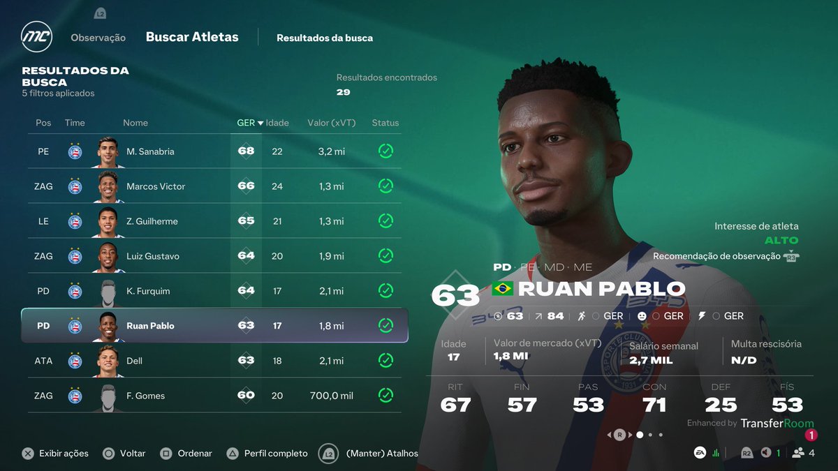FredRPVasquez's tweet photo. Essa é a PROMESSA BRASILEIRA que atua no futebol Brasileiro no FC 27 Modo Carreira!

Ruan Pablo, 17 anos -  63 --> 84 https://t.co/IOn0N7AZCW
