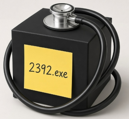 GetzClinical's tweet photo. Would you trust 2392.exe with your patient data? #HealthTech #DigitalHealth #medicine #exe2392 https://t.co/dTz5Q7Ydlc
