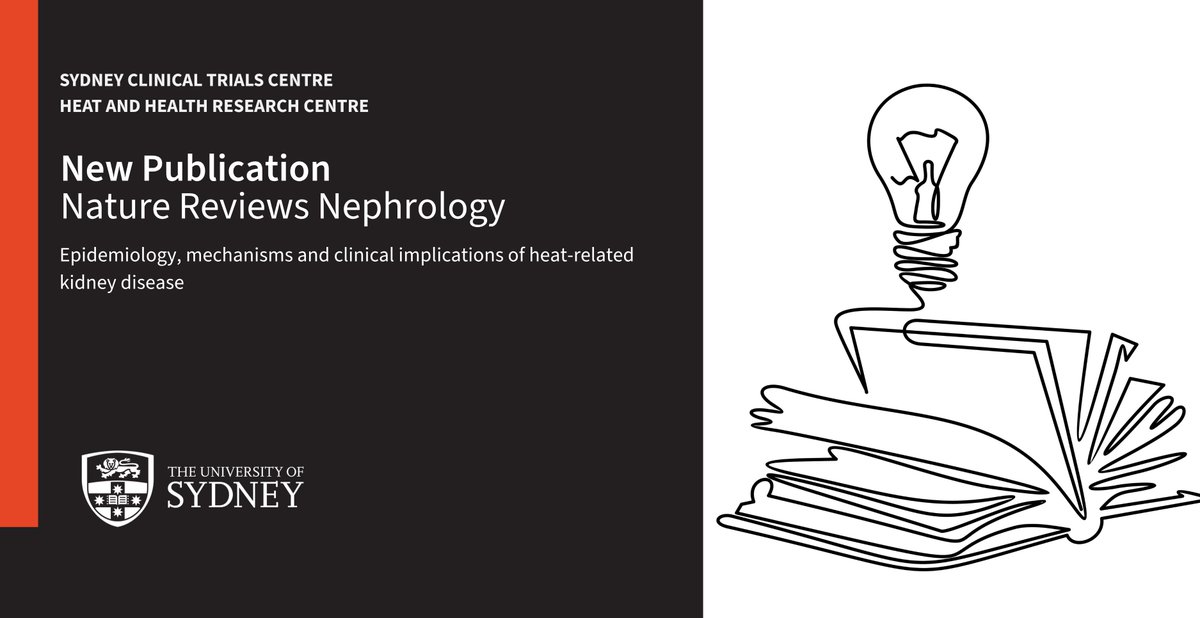TrialsCentre's tweet photo. 📢 #NewPublication: A new review examining heat stress and kidney health has been published in @Nature Reviews Nephrology.

📊 It found that people exposed to heat stress in simulated and occupational settings reliably show evidence of kidney injury. Large-scale studies also show that more frequent heatwave exposure is associated with accelerated decline in kidney function.

🔗 Read the review: https://t.co/fdDXm2eWzx

👏 Congratulations to CTC authors @brendanjsmyth, Alex Gallagher and Meg Jardine, as well as @ollie_jay13 and @DrTimEnglish from @HeatHealth_USYD, Natasha Rogers from @syd_health, and the extended author team.

#KidneyHealth #HeatAndHealth #ClimateAndHealth #KidneyResearch