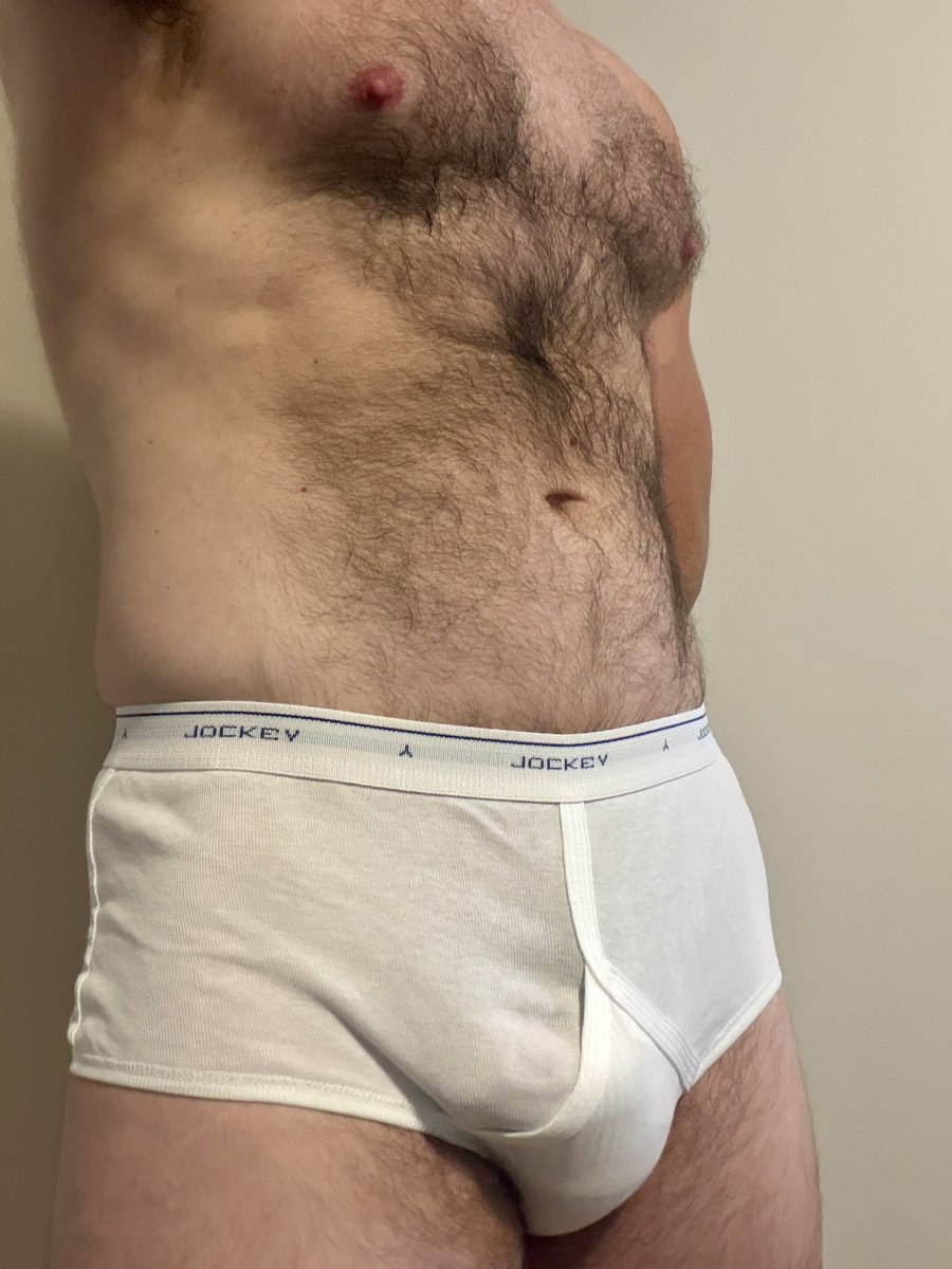 DadUnbuttoned's tweet photo. Do we like it better down or to the side in these Y-front Jockeys? (And who's gonna tweak my nips??) https://t.co/OlllqO9FII
