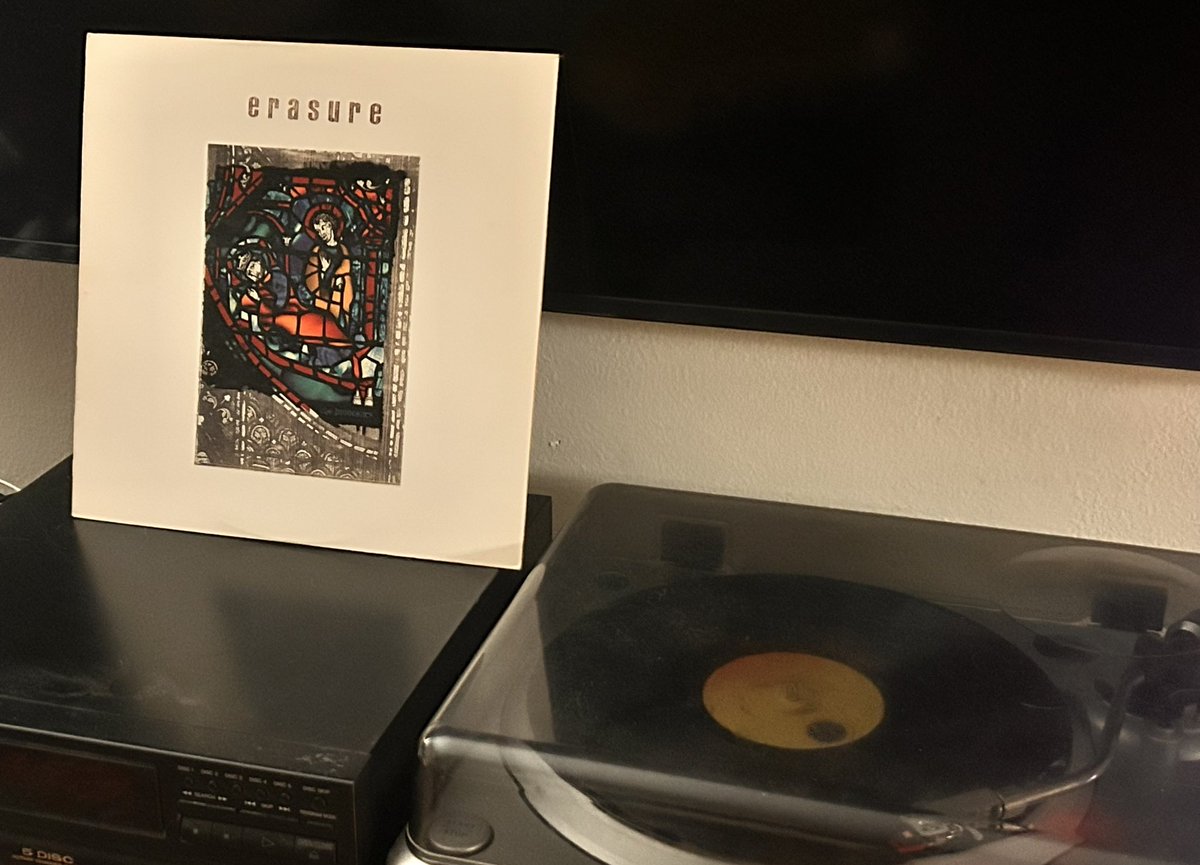 DailyTurntable's tweet photo. Day 260 - Spinning at Daily Turntable, Erasure - The Innocents. Released in 1988, this was their third studio album. It went on to become the first of five consecutive number-one albums for the band in the UK. “A Little Respect” is amongst my favorite songs of all-time. https://t.co/7f97PxgJnv