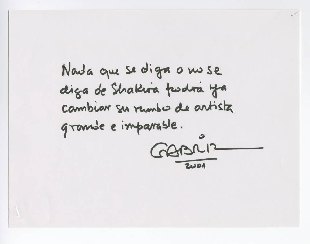 MundoClay's tweet photo. “Nada que se diga o no se diga de Shakira podrá ya cambiar su rumbo de artista grande e imparable.” — Gabriel García Márquez https://t.co/4PgaehhlFQ
