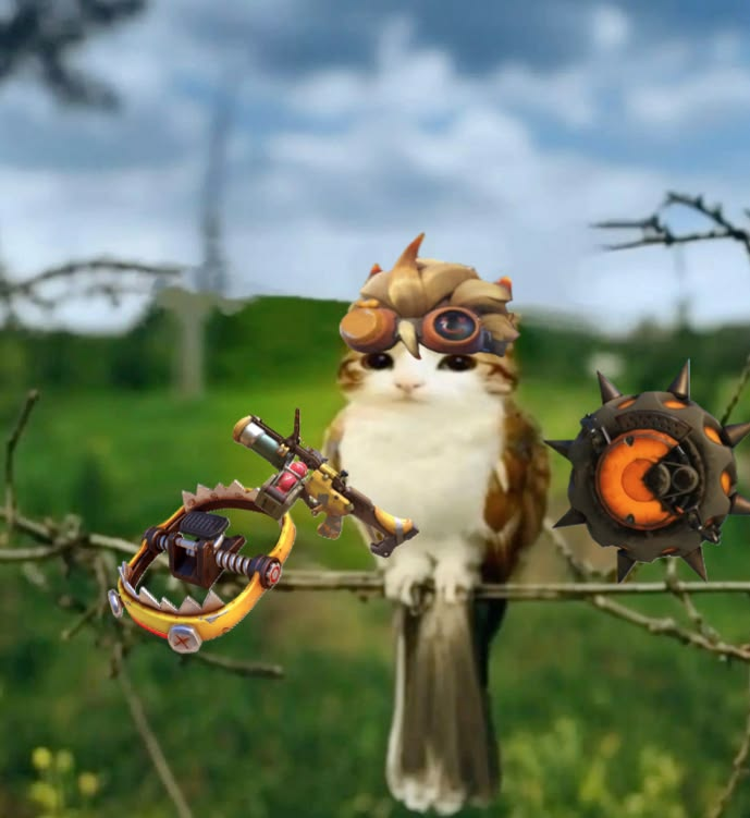 meowlverwatch's tweet photo. Jetpack Cat / Junker Queen / Junkrat / Juno https://t.co/yphgMp78lO