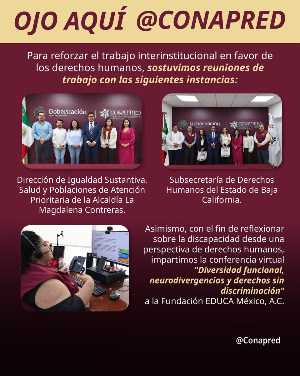 CONAPRED's tweet photo. 📸 #OjoAquíConapred | Sumamos esfuerzos para promover la igualdad. https://t.co/dCSLGSoiTd